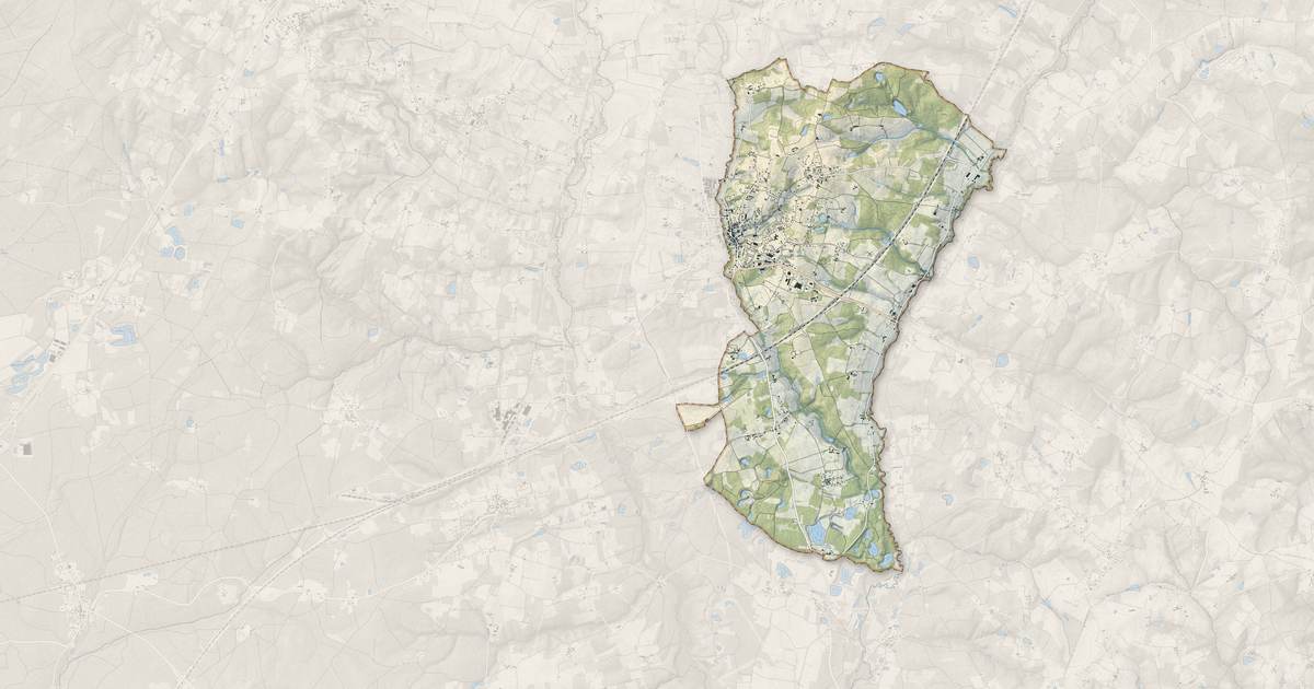 Portrait cartographique de Montguyon : relief, eau, forêts, bâti et voies, calculés à partir des données de l'IGN