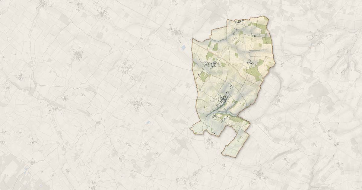 Portrait cartographique de Neuvicq-le-Château : relief, eau, forêts, bâti et voies, calculés à partir des données de l'IGN