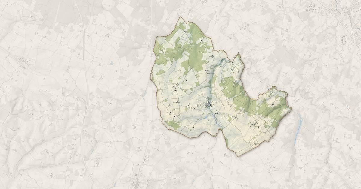 Portrait cartographique de Nieul-le-Virouil : relief, eau, forêts, bâti et voies, calculés à partir des données de l'IGN