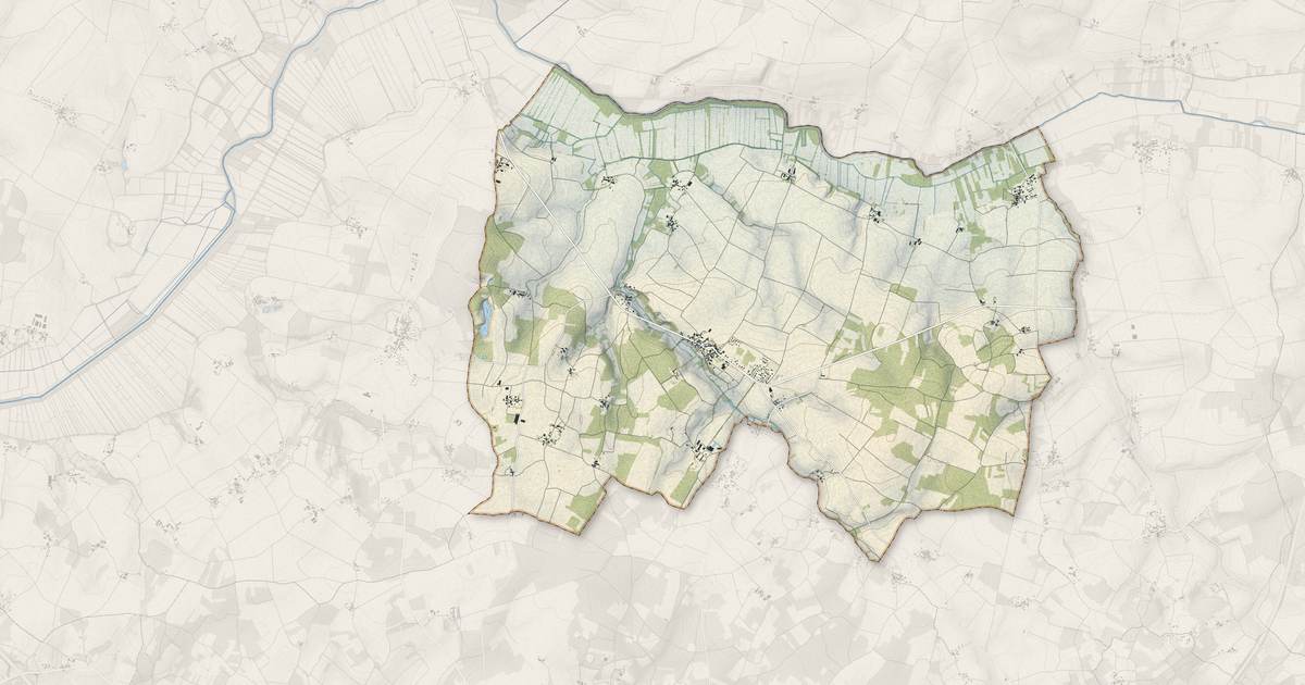 Portrait cartographique de Les Nouillers : relief, eau, forêts, bâti et voies, calculés à partir des données de l'IGN