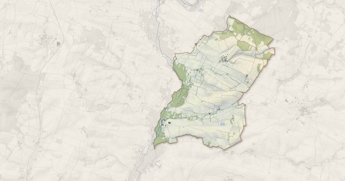 Portrait cartographique de Rives-de-Boutonne : relief, eau, forêts, bâti et voies, calculés à partir des données de l'IGN