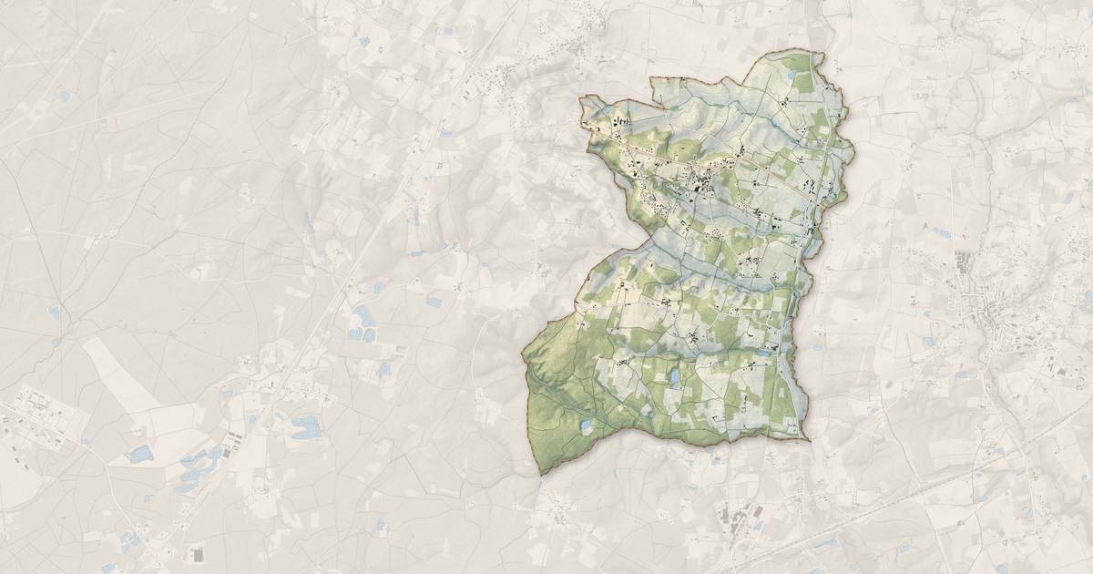 Portrait cartographique de Orignolles : relief, eau, forêts, bâti et voies, calculés à partir des données de l'IGN