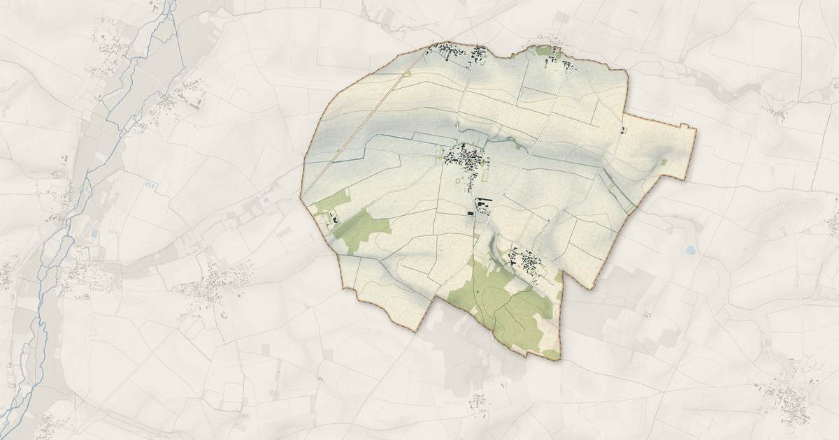 Portrait cartographique de Paillé : relief, eau, forêts, bâti et voies, calculés à partir des données de l'IGN