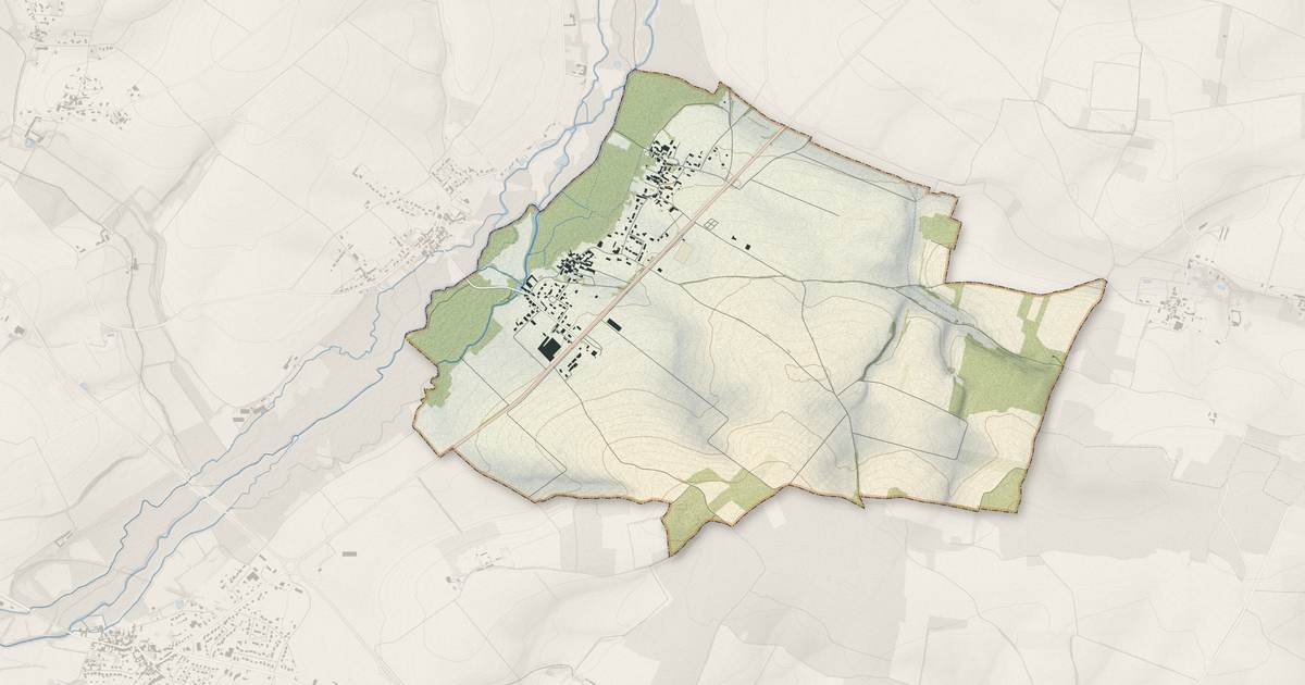 Portrait cartographique de Poursay-Garnaud : relief, eau, forêts, bâti et voies, calculés à partir des données de l'IGN