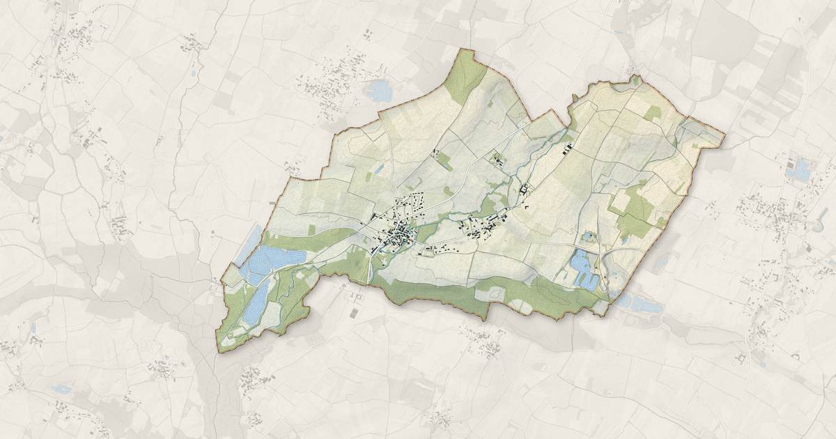 Portrait cartographique de Prignac : relief, eau, forêts, bâti et voies, calculés à partir des données de l'IGN