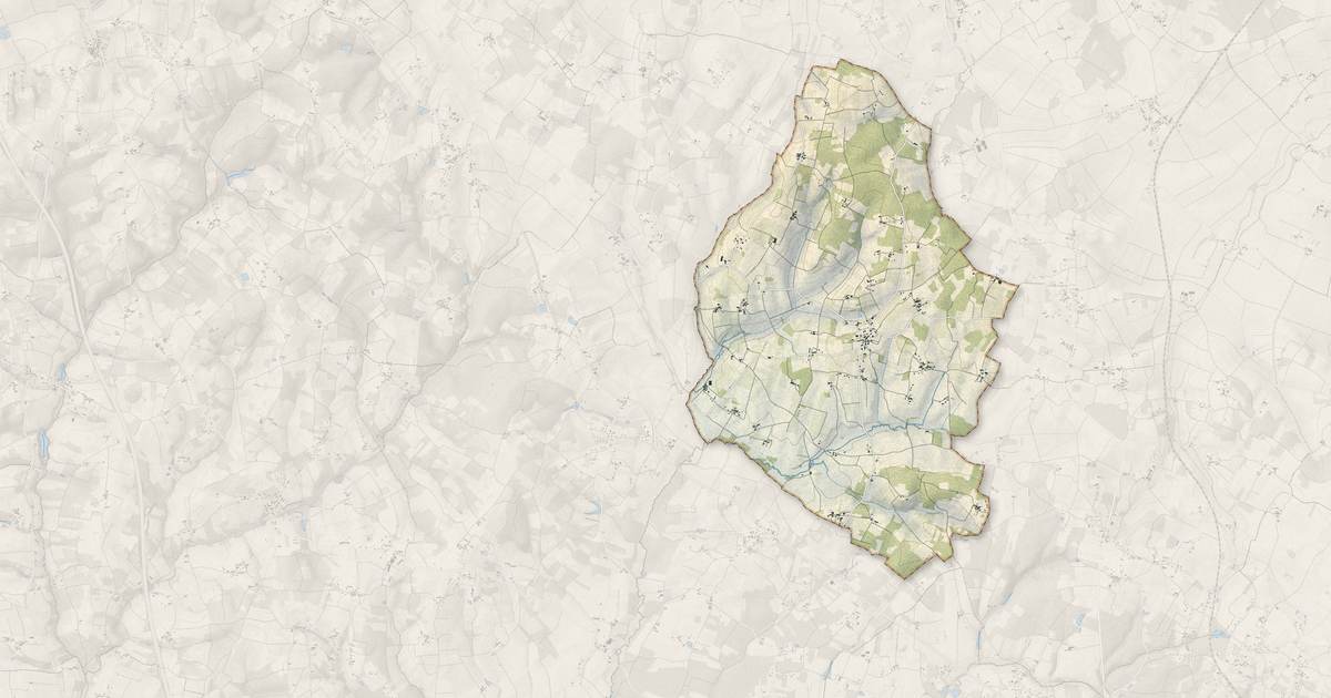 Portrait cartographique de Rouffignac : relief, eau, forêts, bâti et voies, calculés à partir des données de l'IGN