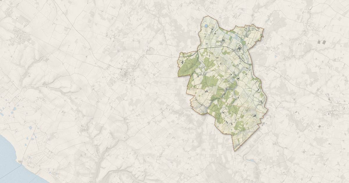 Portrait cartographique de Saint-André-de-Lidon : relief, eau, forêts, bâti et voies, calculés à partir des données de l'IGN