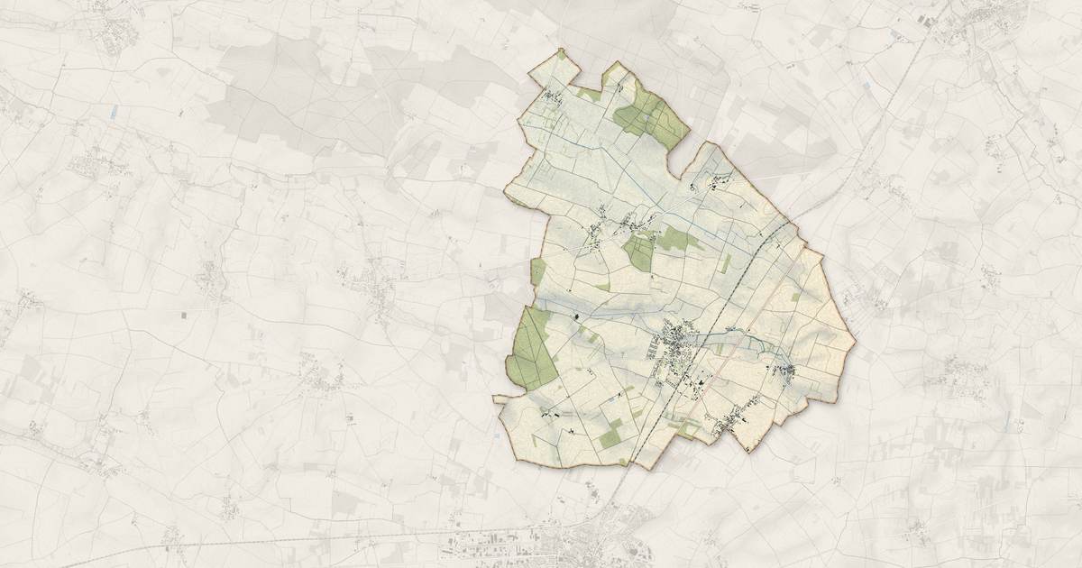 Portrait cartographique de Saint-Georges-du-Bois : relief, eau, forêts, bâti et voies, calculés à partir des données de l'IGN