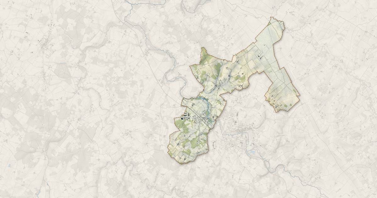 Portrait cartographique de Saint-Germain-de-Lusignan : relief, eau, forêts, bâti et voies, calculés à partir des données de l'IGN