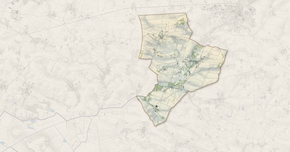 Portrait cartographique de Saint-Pierre-La-Noue : relief, eau, forêts, bâti et voies, calculés à partir des données de l'IGN