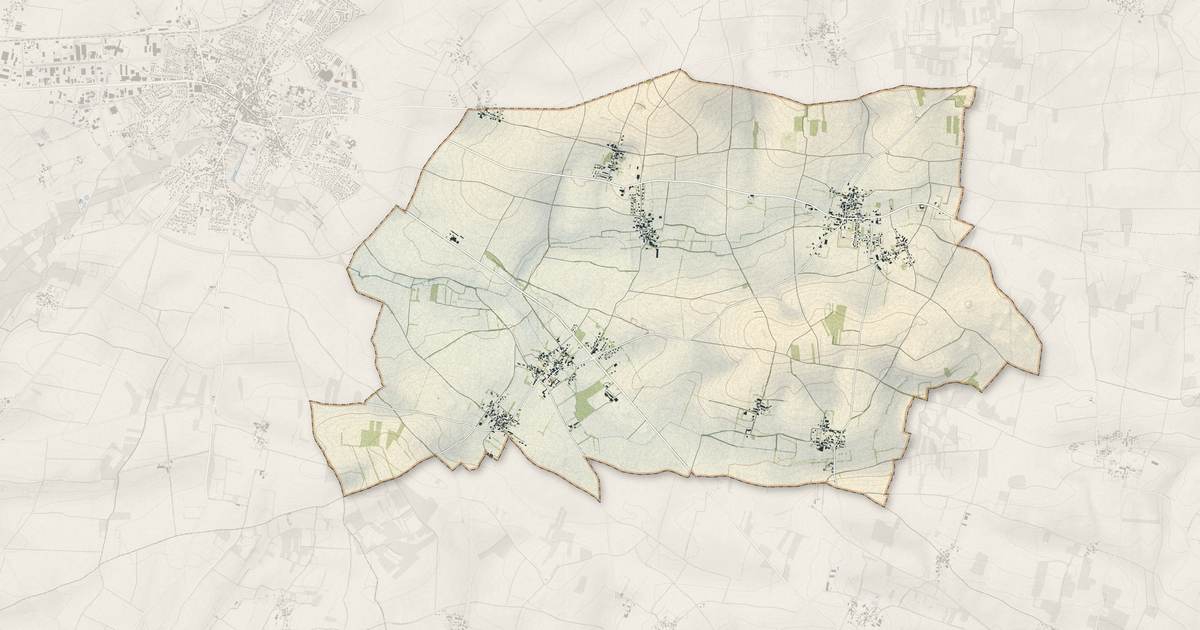 Portrait cartographique de Saint-Mard : relief, eau, forêts, bâti et voies, calculés à partir des données de l'IGN