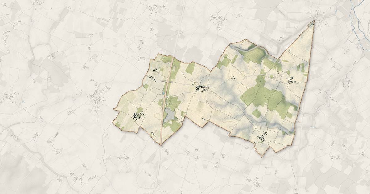 Portrait cartographique de Saint-Palais-de-Phiolin : relief, eau, forêts, bâti et voies, calculés à partir des données de l'IGN