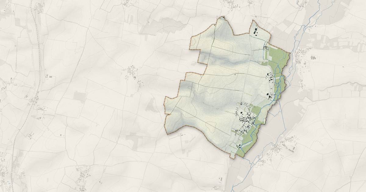Portrait cartographique de Saint-Pardoult : relief, eau, forêts, bâti et voies, calculés à partir des données de l'IGN