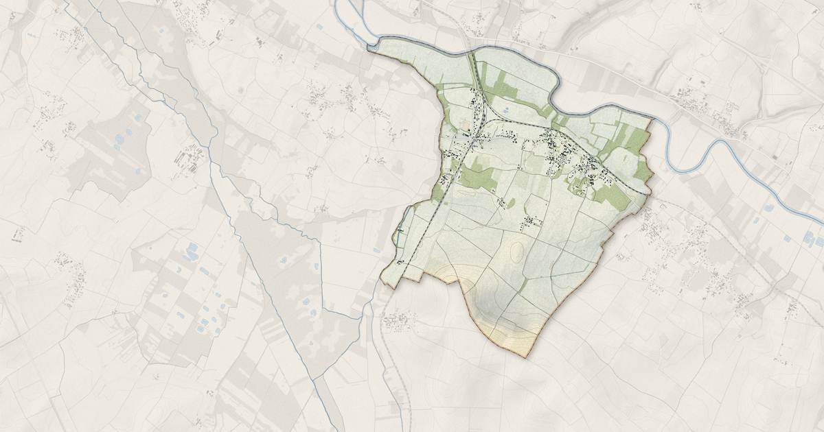 Portrait cartographique de Saint-Sever-de-Saintonge : relief, eau, forêts, bâti et voies, calculés à partir des données de l'IGN
