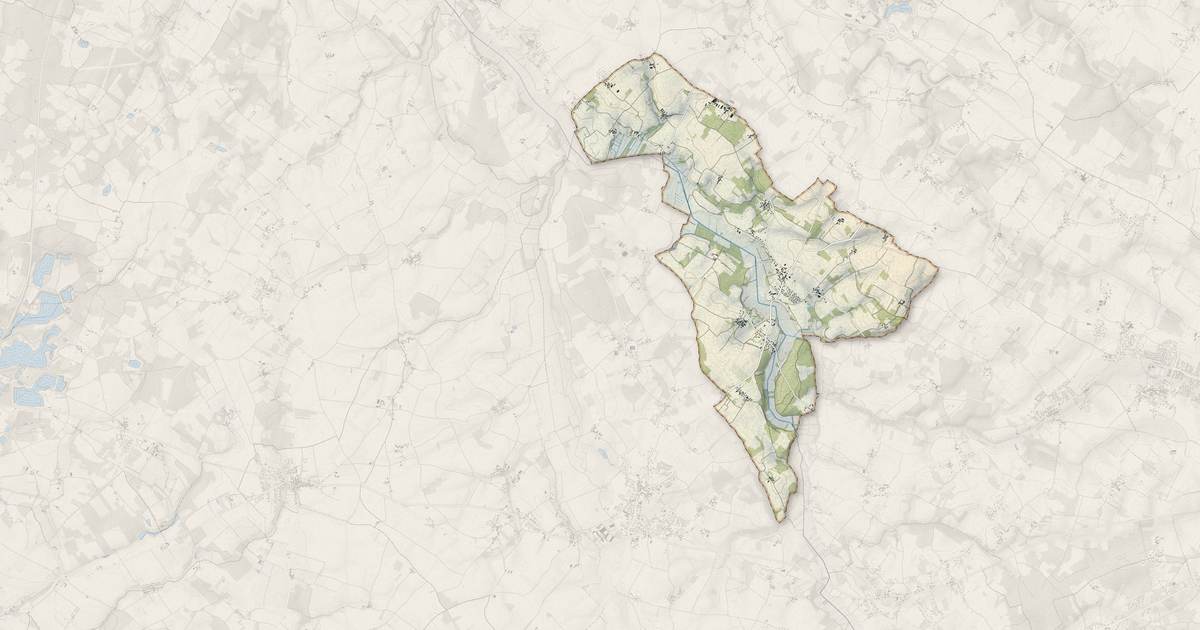 Portrait cartographique de Soulignonne : relief, eau, forêts, bâti et voies, calculés à partir des données de l'IGN
