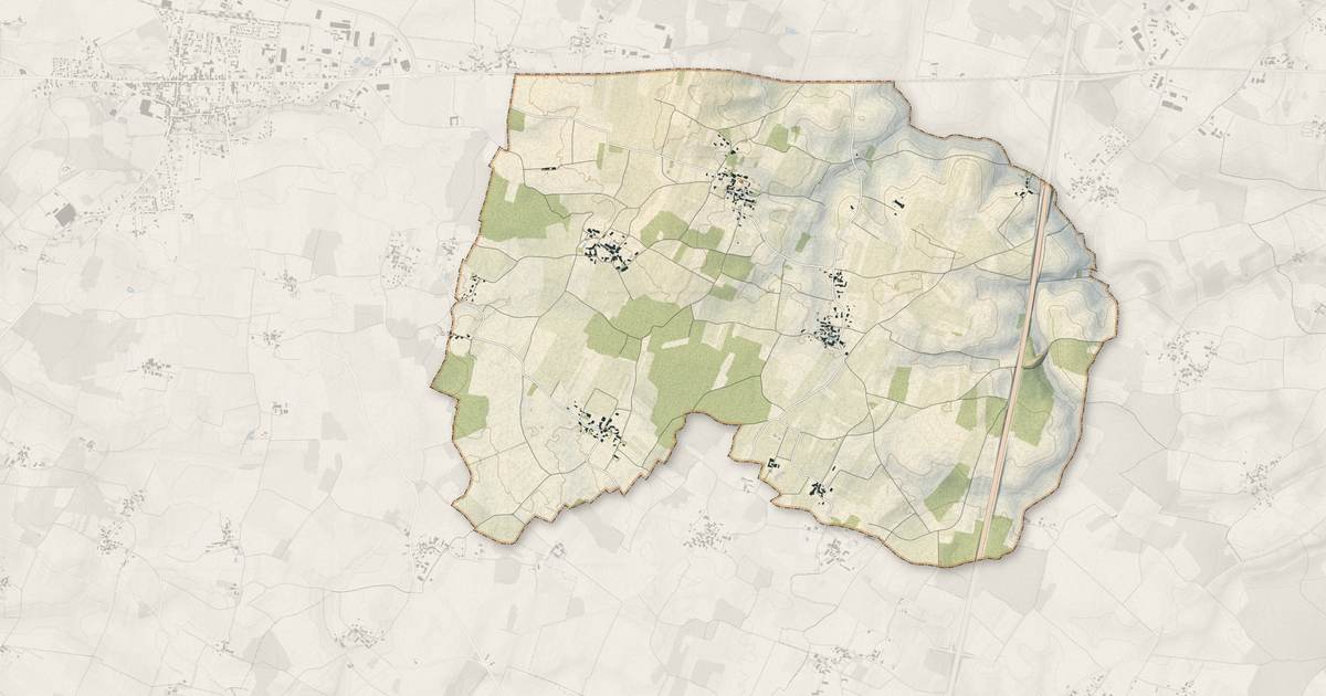 Portrait cartographique de Tanzac : relief, eau, forêts, bâti et voies, calculés à partir des données de l'IGN