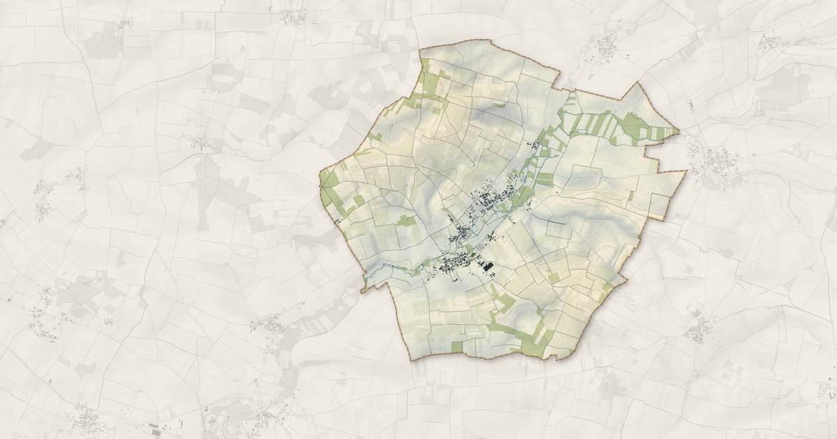 Portrait cartographique de Les Touches-de-Périgny : relief, eau, forêts, bâti et voies, calculés à partir des données de l'IGN