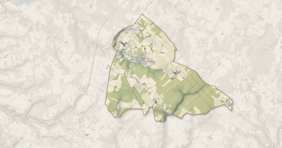 Portrait cartographique de Vénérand : relief, eau, forêts, bâti et voies, calculés à partir des données de l'IGN