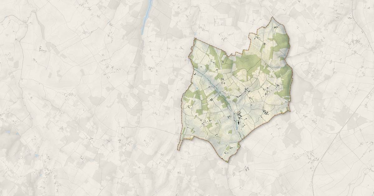 Portrait cartographique de Villexavier : relief, eau, forêts, bâti et voies, calculés à partir des données de l'IGN