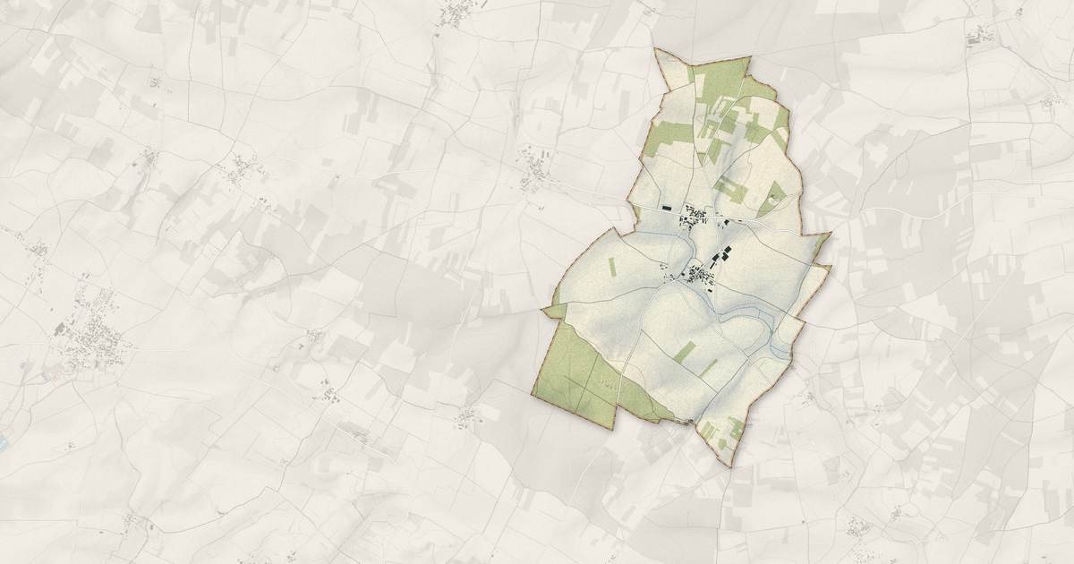 Portrait cartographique de Villiers-Couture : relief, eau, forêts, bâti et voies, calculés à partir des données de l'IGN