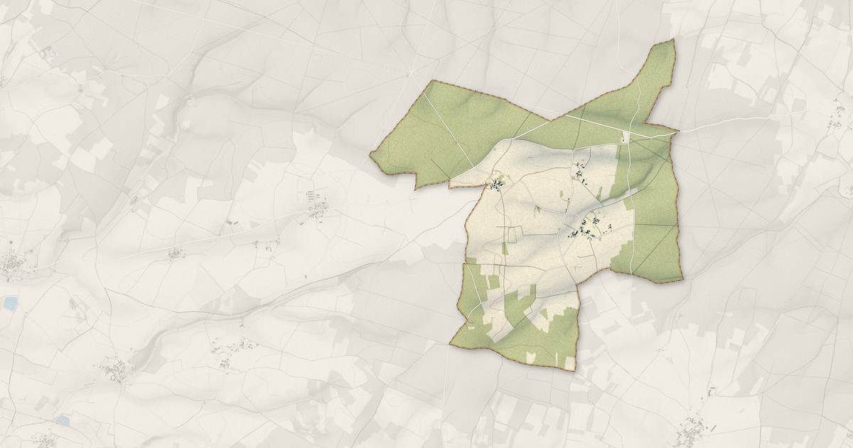 Portrait cartographique de Vinax : relief, eau, forêts, bâti et voies, calculés à partir des données de l'IGN