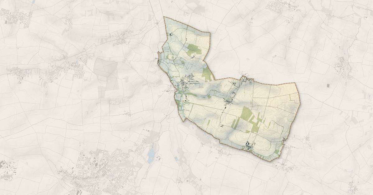 Portrait cartographique de Virson : relief, eau, forêts, bâti et voies, calculés à partir des données de l'IGN
