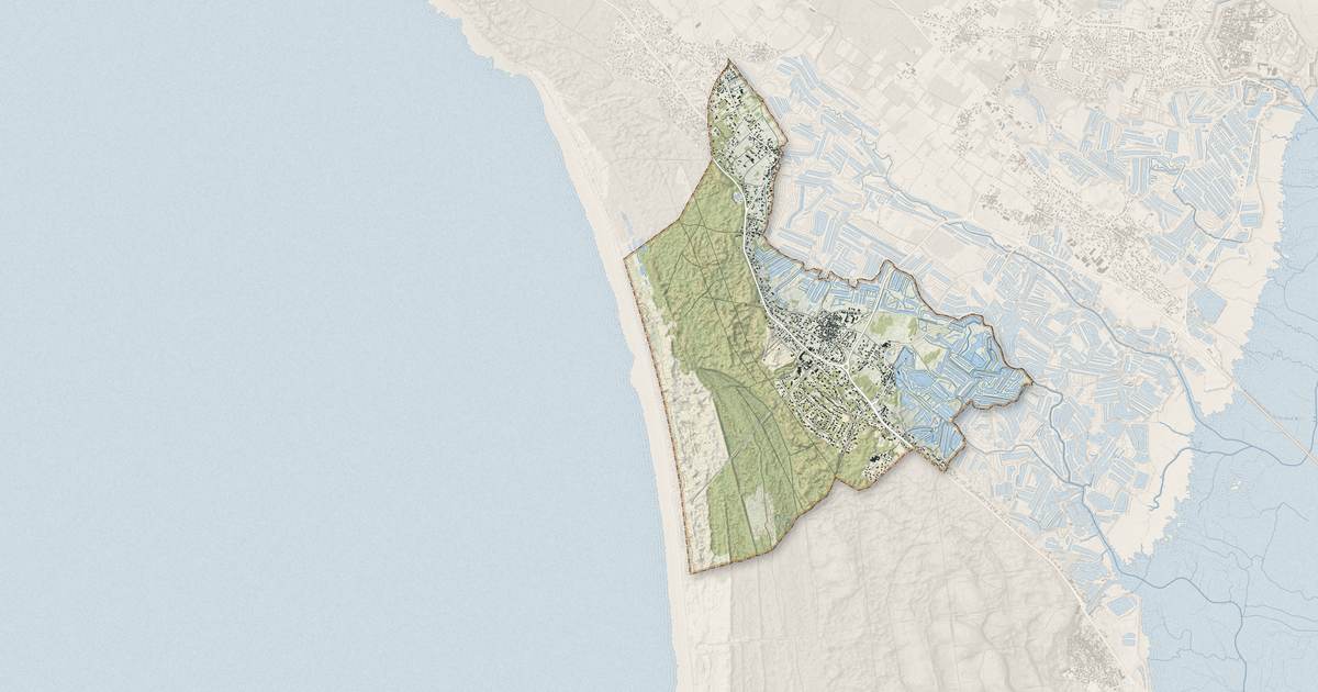 Portrait cartographique de Le Grand-Village-Plage : relief, eau, forêts, bâti et voies, calculés à partir des données de l'IGN