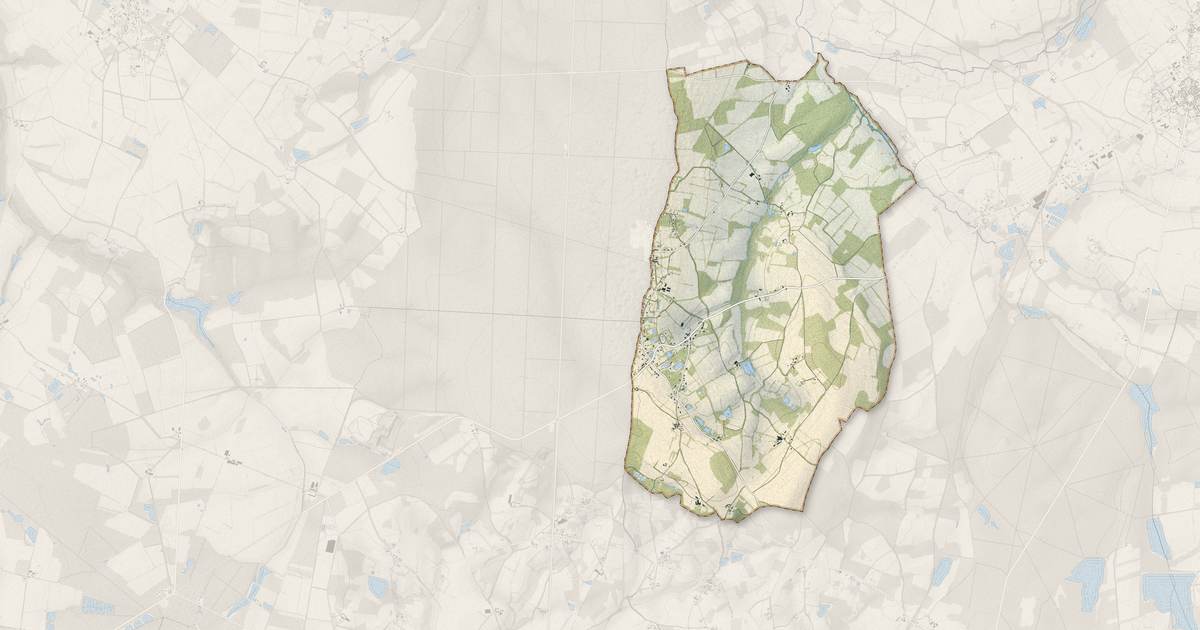 Portrait cartographique de Achères : relief, eau, forêts, bâti et voies, calculés à partir des données de l'IGN