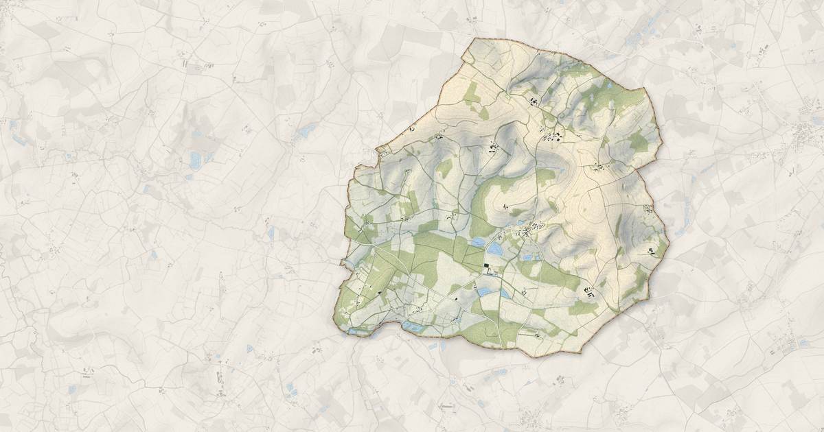 Portrait cartographique de Assigny : relief, eau, forêts, bâti et voies, calculés à partir des données de l'IGN