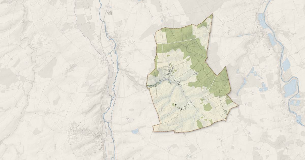Portrait cartographique de Cerbois : relief, eau, forêts, bâti et voies, calculés à partir des données de l'IGN
