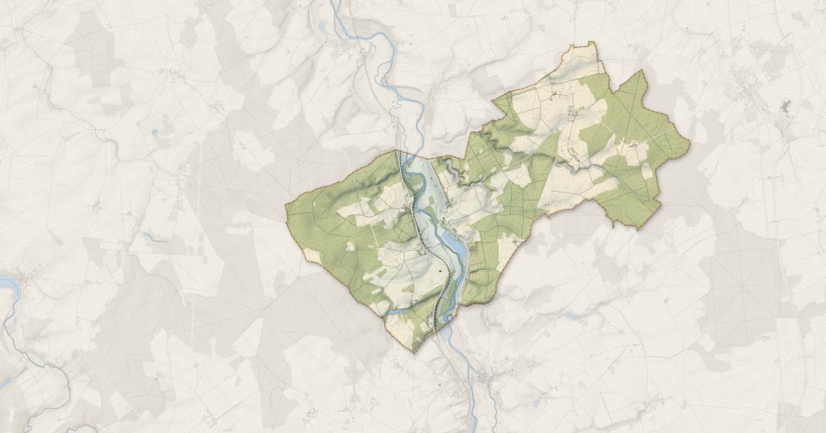 Portrait cartographique de Corquoy : relief, eau, forêts, bâti et voies, calculés à partir des données de l'IGN