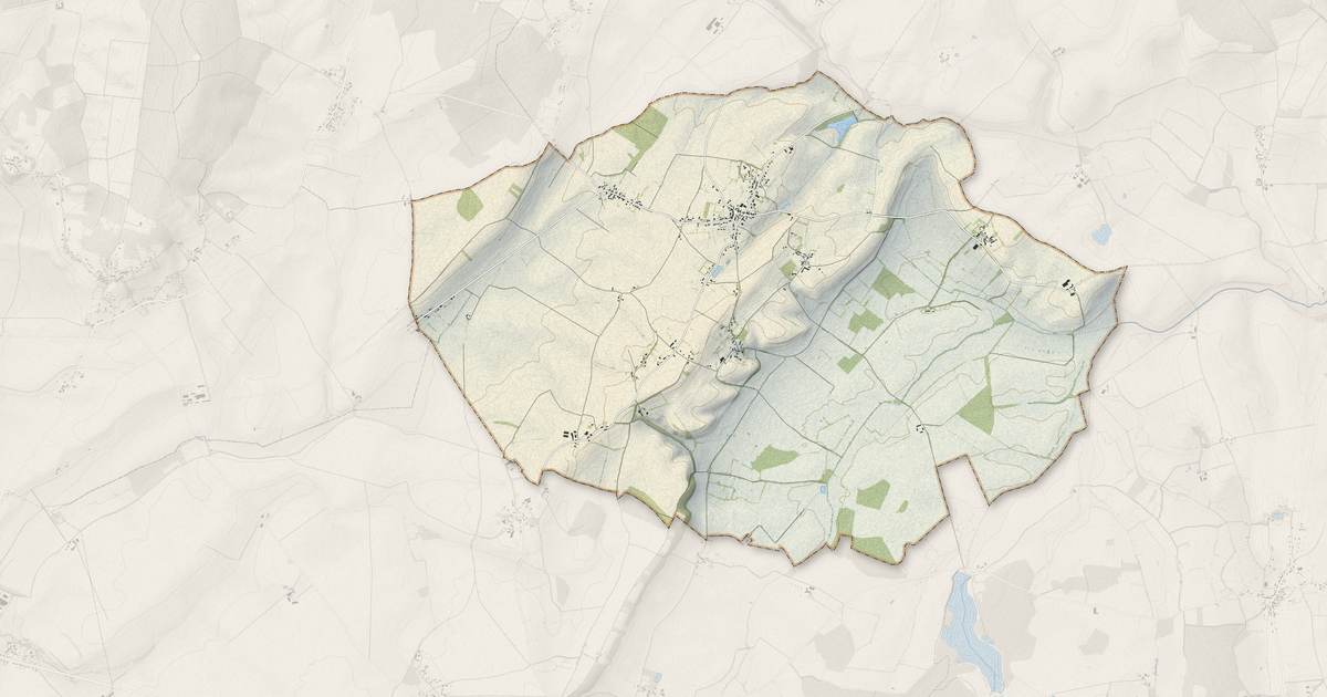 Portrait cartographique de Couy : relief, eau, forêts, bâti et voies, calculés à partir des données de l'IGN
