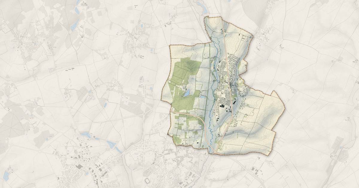 Portrait cartographique de Fussy : relief, eau, forêts, bâti et voies, calculés à partir des données de l'IGN
