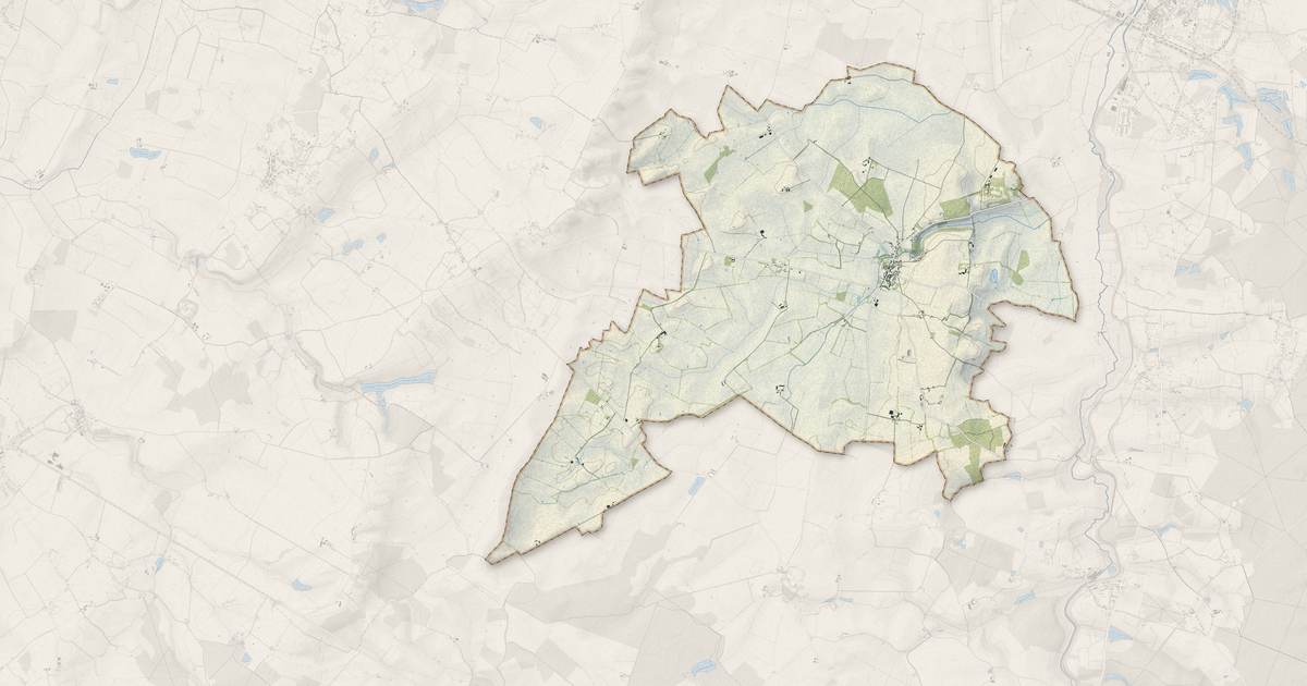 Portrait cartographique de Germigny-l'Exempt : relief, eau, forêts, bâti et voies, calculés à partir des données de l'IGN