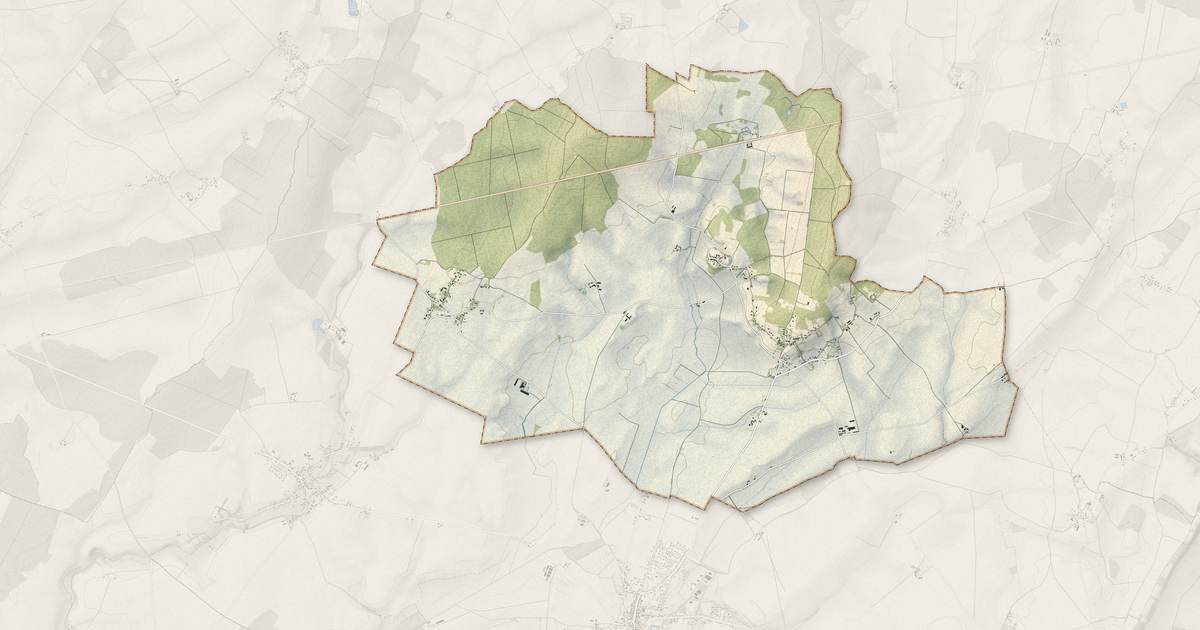 Portrait cartographique de Gron : relief, eau, forêts, bâti et voies, calculés à partir des données de l'IGN