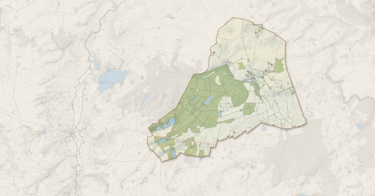 Portrait cartographique de Ineuil : relief, eau, forêts, bâti et voies, calculés à partir des données de l'IGN