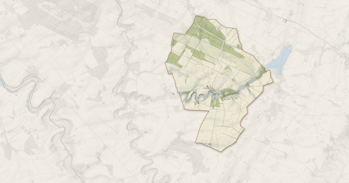 Portrait cartographique de Jussy-Champagne : relief, eau, forêts, bâti et voies, calculés à partir des données de l'IGN