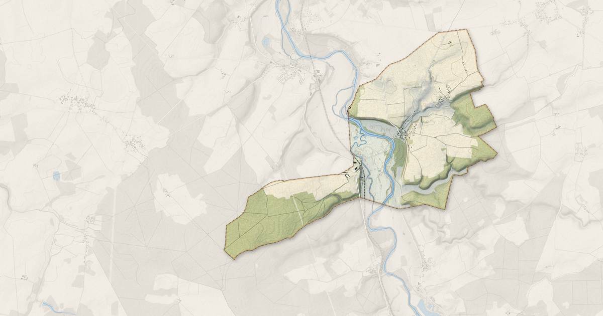 Portrait cartographique de Lapan : relief, eau, forêts, bâti et voies, calculés à partir des données de l'IGN