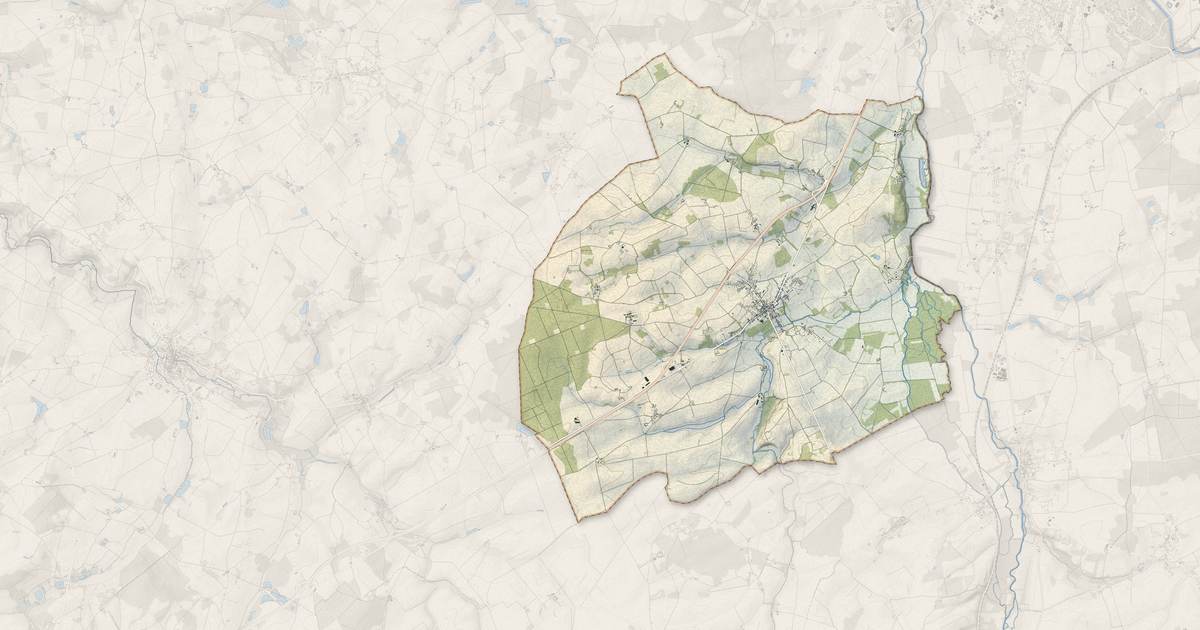 Portrait cartographique de Massay : relief, eau, forêts, bâti et voies, calculés à partir des données de l'IGN