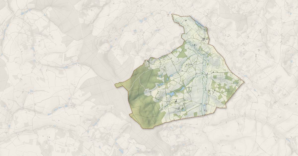 Portrait cartographique de Le Noyer : relief, eau, forêts, bâti et voies, calculés à partir des données de l'IGN