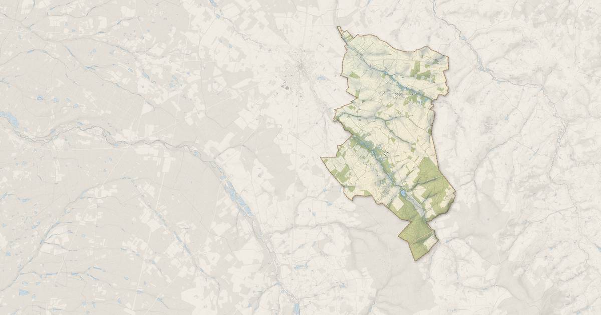 Portrait cartographique de Oizon : relief, eau, forêts, bâti et voies, calculés à partir des données de l'IGN