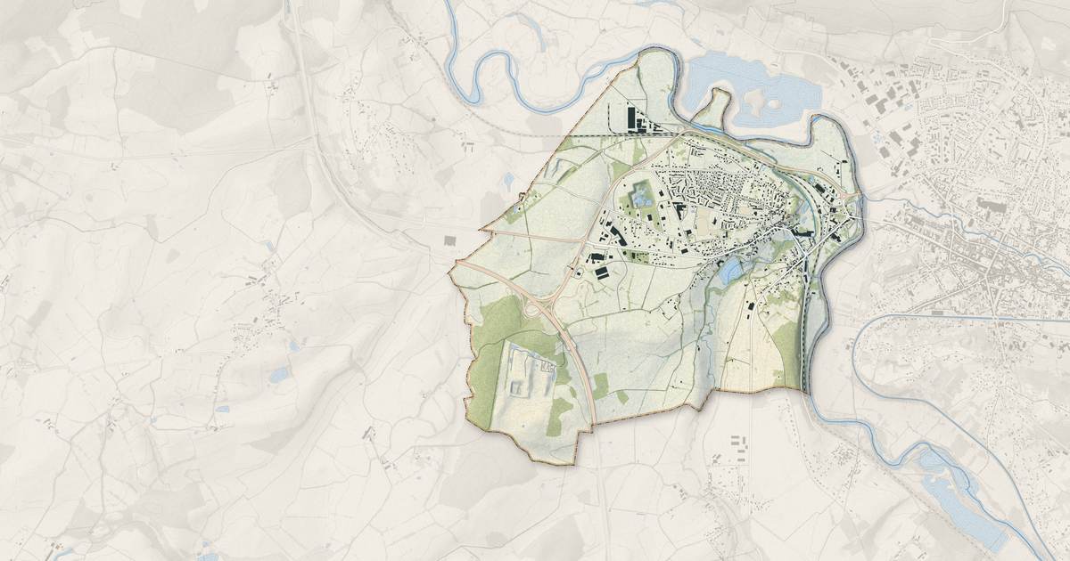 Portrait cartographique de Orval : relief, eau, forêts, bâti et voies, calculés à partir des données de l'IGN