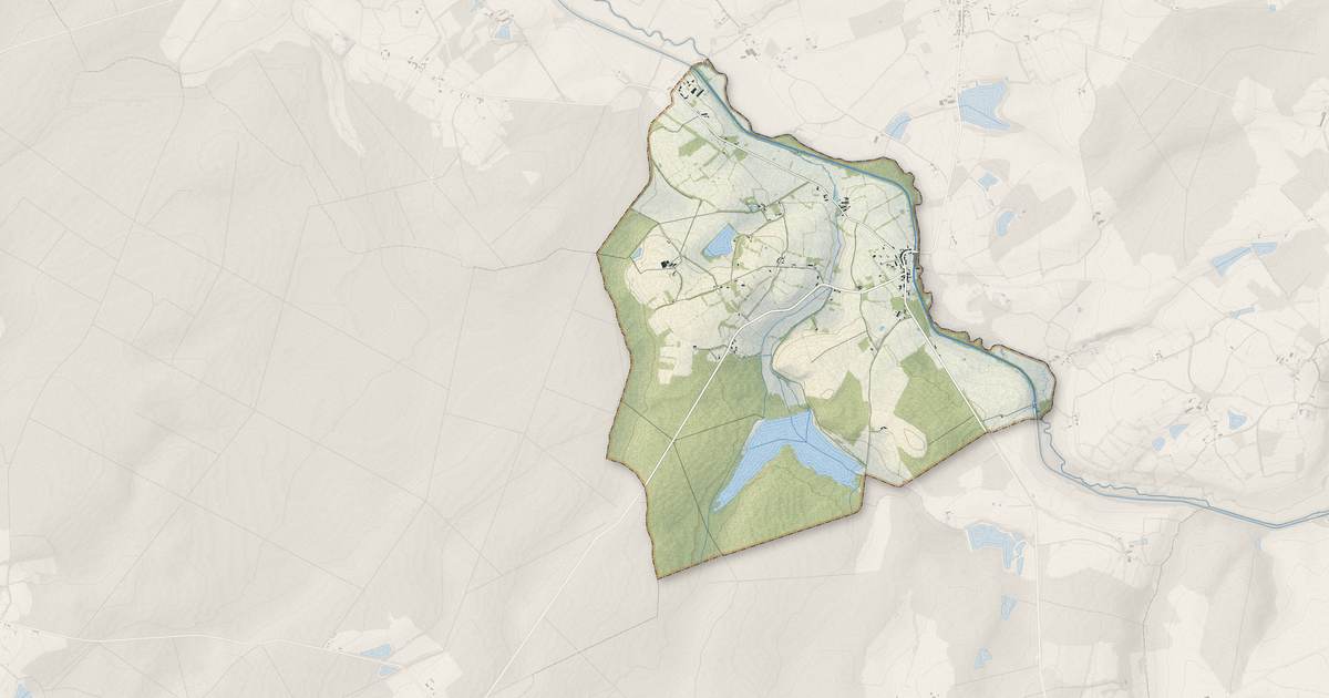 Portrait cartographique de Le Pondy : relief, eau, forêts, bâti et voies, calculés à partir des données de l'IGN