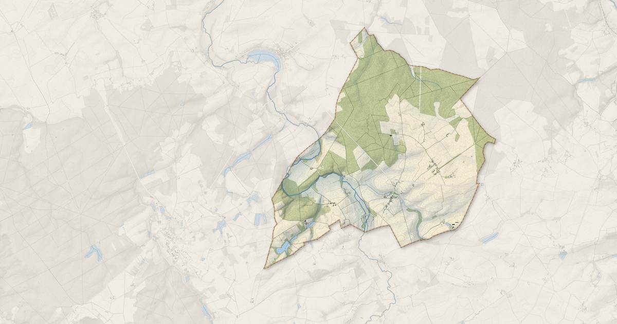 Portrait cartographique de Saint-Baudel : relief, eau, forêts, bâti et voies, calculés à partir des données de l'IGN