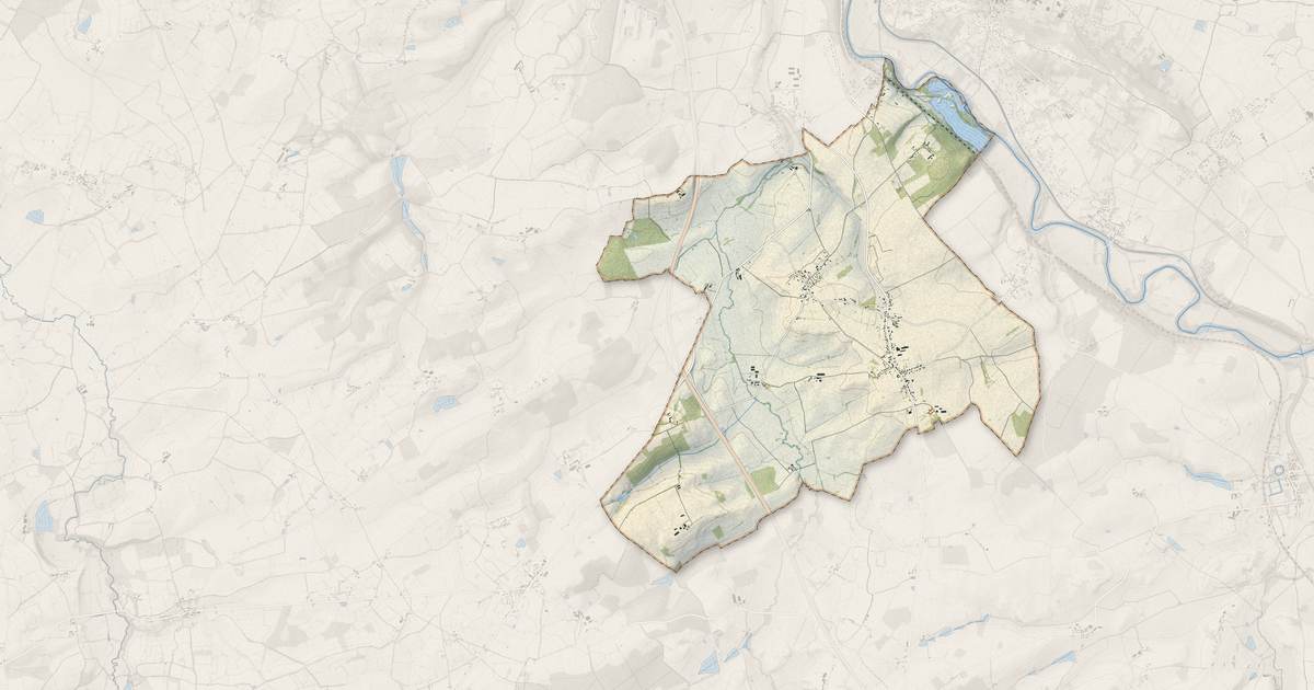 Portrait cartographique de Saint-Georges-de-Poisieux : relief, eau, forêts, bâti et voies, calculés à partir des données de l'IGN