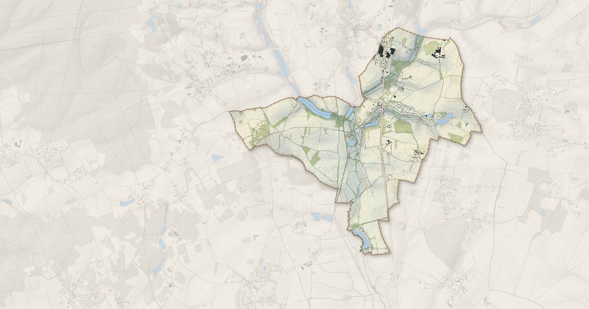 Portrait cartographique de Saint-Georges-sur-Moulon : relief, eau, forêts, bâti et voies, calculés à partir des données de l'IGN