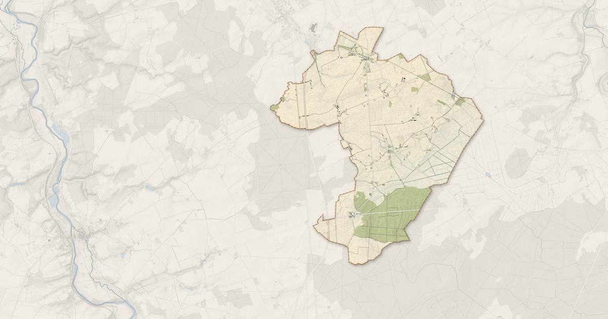 Portrait cartographique de Saint-Germain-des-Bois : relief, eau, forêts, bâti et voies, calculés à partir des données de l'IGN