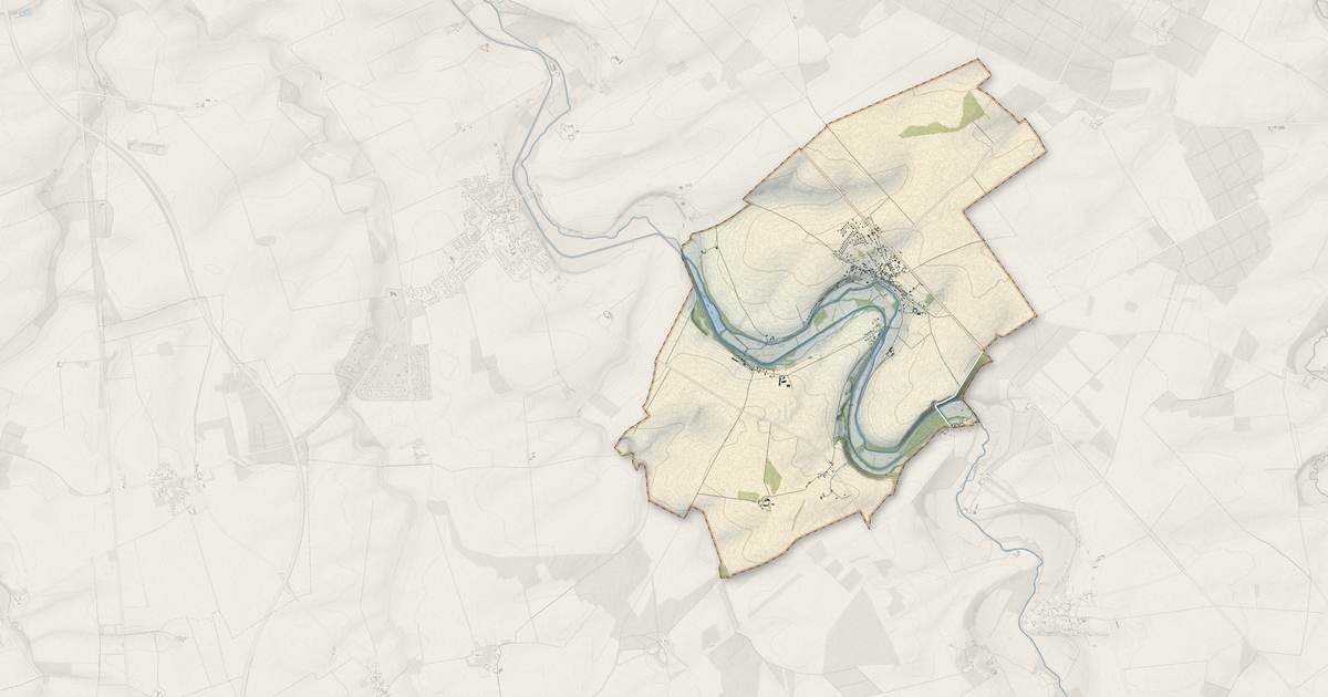 Portrait cartographique de Saint-Just : relief, eau, forêts, bâti et voies, calculés à partir des données de l'IGN