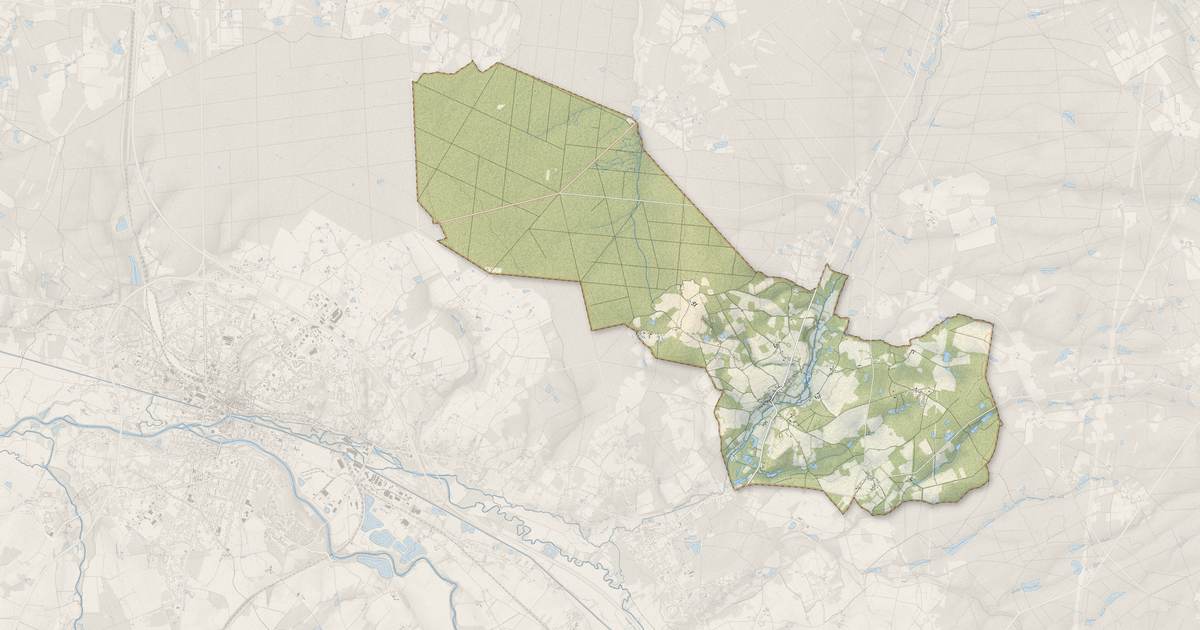 Portrait cartographique de Saint-Laurent : relief, eau, forêts, bâti et voies, calculés à partir des données de l'IGN