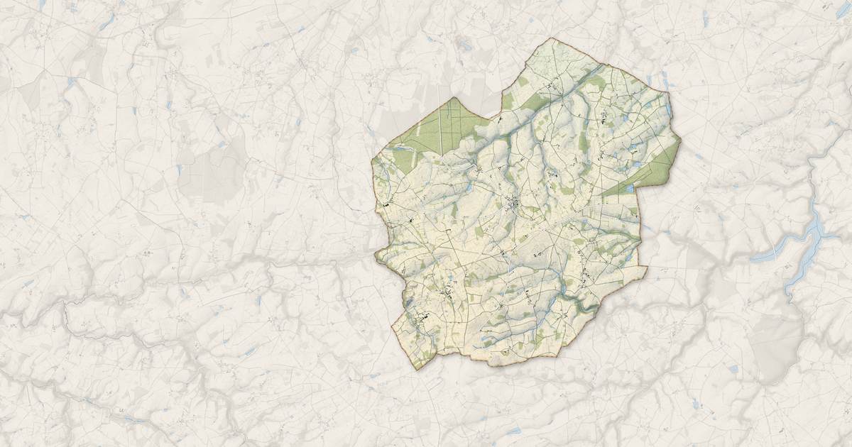 Portrait cartographique de Saint-Saturnin : relief, eau, forêts, bâti et voies, calculés à partir des données de l'IGN